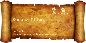 Kurutz Milos névjegykártya
